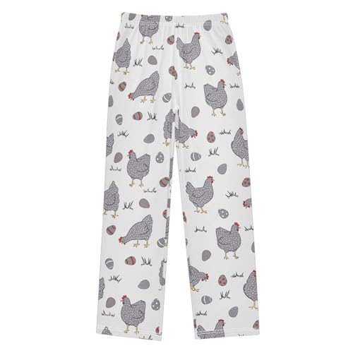 ZZXXB Chick Eggs Boys Long Pants Soft Trousers Elastic Waist Kids Lounge Bottoms with Pockets S-XL