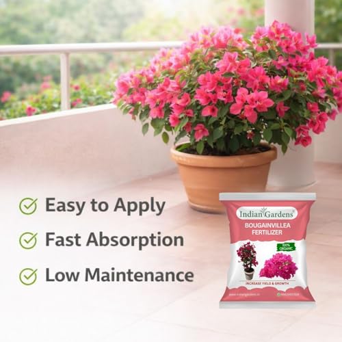 Image of Indian Gardens - Bougainvillea Fertilizer for Plant | Bloom Booster for Vibrant Flowers | Slow Release Organic Nutrient | For Terrace & Outdoor Plants - 9800 Grams