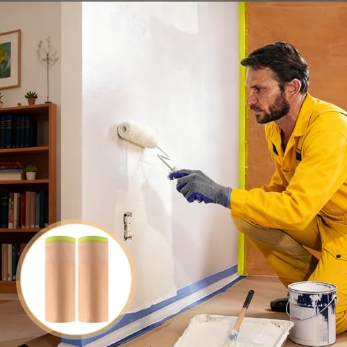 Image of 6PCS x 12 Inch x 30 ft Pre-Taped Masking Paper for Painting Painters Paper