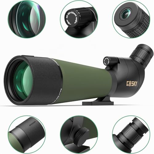 Gosky Spektiv Vogelbeobachtung 20-60 x 80 Porro Prism für sportschützen - wasserdichtes für das Schießen von Vogelbeobachtung Wildlife Scenery