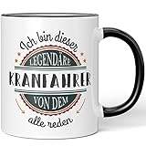 JUNIWORDS Tasse, Ich Bin Dieser legendäre Kranfahrer, von dem alle reden, Schwarz (5056279)