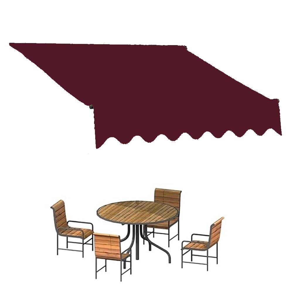 Housse d'auvent en polyester bordeaux supérieure imperméable et robuste 4.8x3 m