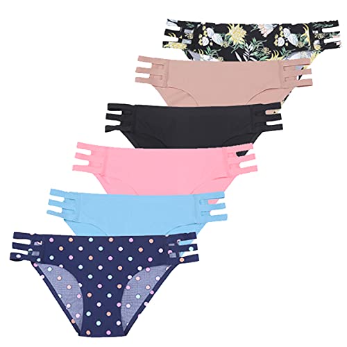Aufu Women Seamless Underwear Bikini Panties Soft Stretch Breathable Invisible Hipster Panty 6 Pack (Medium) #TOP29