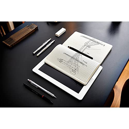 rOtring 600 Full-Metal Body 0.7mm Mechanical Pencil, Black, for Precise Ruler-Based Drawing