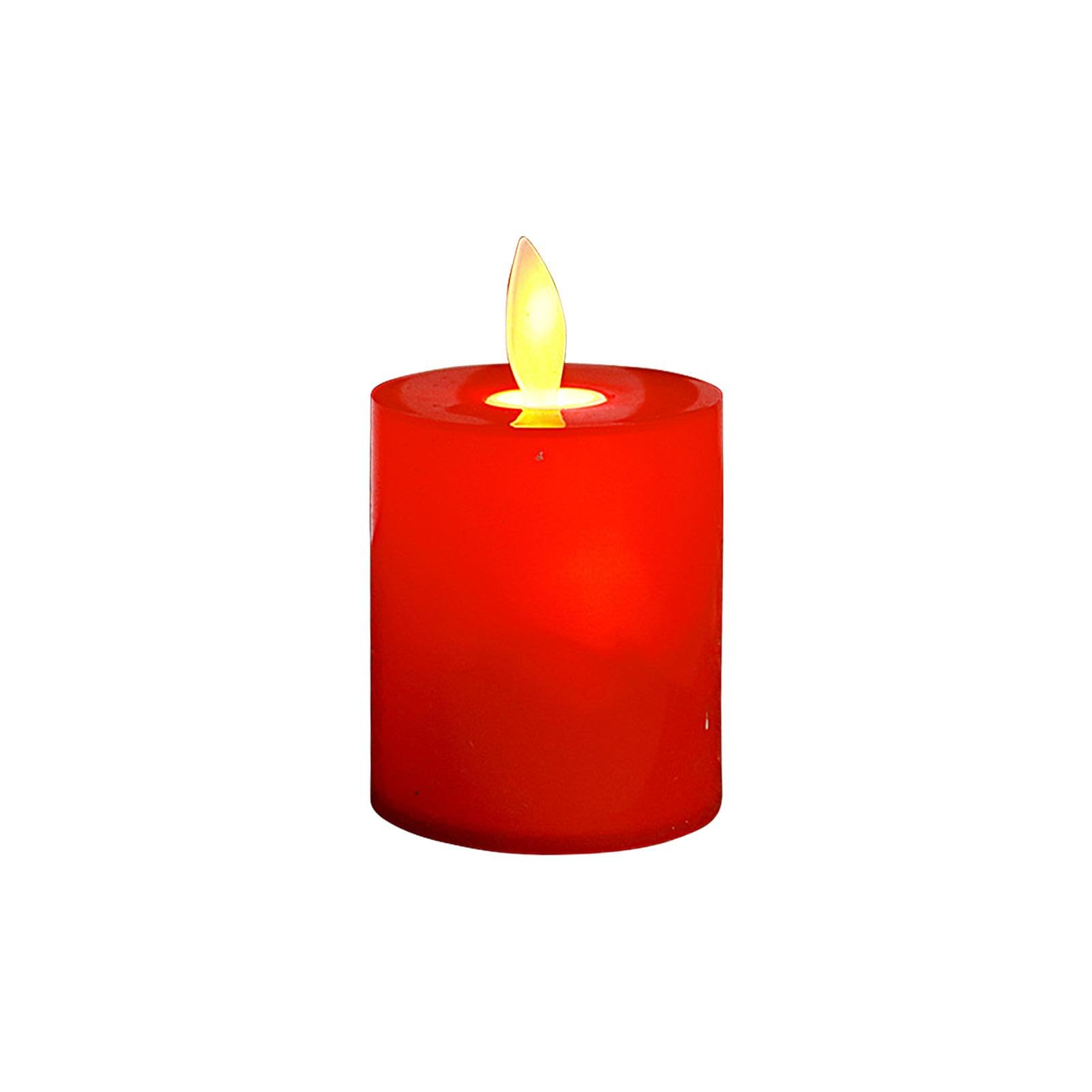 Velas A Batería, Llamas LED, Luces De Velas, Velas Rojas Sin Llama Parpadeantes, Velas Rojas Parpadeantes, Velas LED Rojas, Velas Decorativas De Mesa Para Bodas, Navidad, Decoración Al Aire Libre
