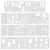 【Flexible, Portatile + Facile à Stocker】Les pochoir scrapbooking sont flexibles et pliables, petits et légers, ils s'insèrent facilement dans un étui à stylos ou la poche d'un carnet, sans poids supplémentaire à transporter. Ces pochoirs sont faciles à stocker, ne prennent pas de place et vous permettent de créer n'importe quand, même à l'extérieur.