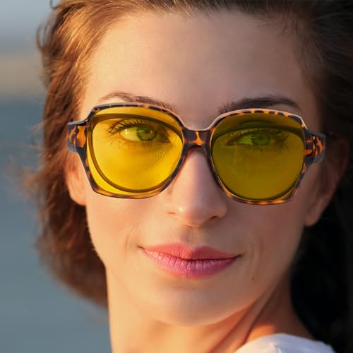 Face Shadow Ultralight Fit Over Night Driving Glasses for Women Men, HD Night Vision Anti Glare Polarized Glasses3