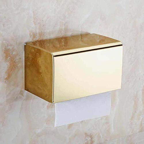 Toilettenpapierhalter Selbstklebende Wandhalterung Seidenpapierhalter Edelstahlrolle Badezimmer Küche Hotel Rollenspender Aufbewahrungsbox-Gold