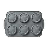 Genérico Moldes de Silicona para Tartas | 6 Tazas Manualidades Antiadherentes con Diseño de Flor - Molde Para Pasteles,para Pan Huevo Galleta Comida Jabón Chocolate Navidad