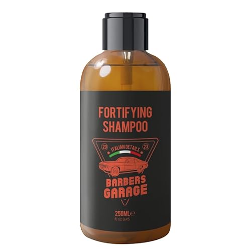 Barbers Garage energiespendendes Haarwachstums Shampoo (250ml) mit Thymian-, Rosmarin- und Soja-Extrakten und Salbei