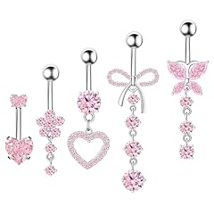 Pink CZ Belly Button Rings