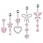 Pink Cz Belly Button Rings