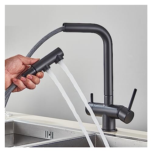 Filtre à eau de cuisine robinet rotatif 360 avec double pulvérisateur extractible