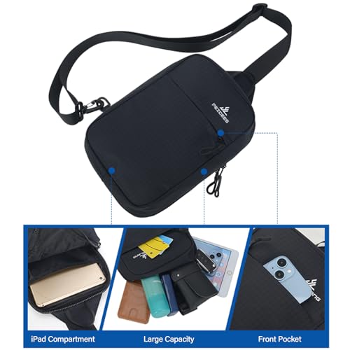 Peicees Small Sling Bag for Women Men Trendy Casual Phone Chest Bag Waterproof Crossbody Daypack4