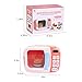 Christoy Microwave Kitchen Play Set with Light Sound for Kids with Pretend Fake Food and 6 Color DIY Play-Dough Clay Great for Toddlers 3 and Older Grils and Boys (Pink)