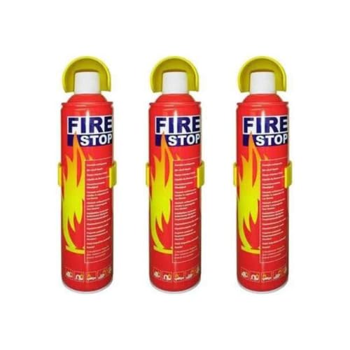 VOILA Fire Extinguisher for Car & Home (500ml), Portable, Compact & Easy to Use, Includes Mounting Stand, Ideal for Car, Taxi, Auto, Vehicle, Home, Office, for Non-Electrical Fire (Pack of 3)