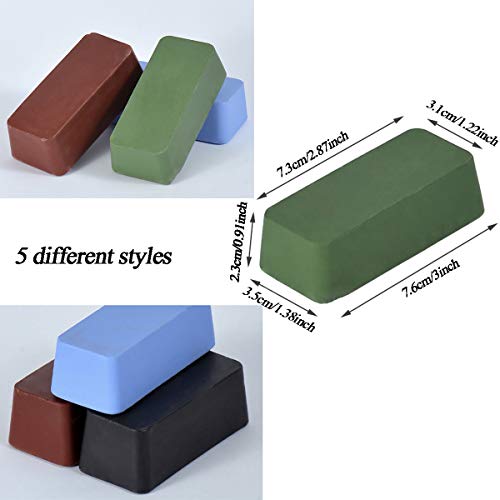 Polierpaste, Jicyor 5pcs Kit Edelstahl Metall Polierwachs Multifunktion Schleifpolitur Professionelle Polishing Compounds für Honmesser Schärfen Aller Holzschnitzwerkzeuge Entfernungspaste