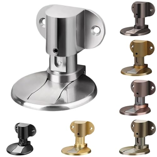 Butée de porte ventouse réglable aimantée grise pour sol et mur