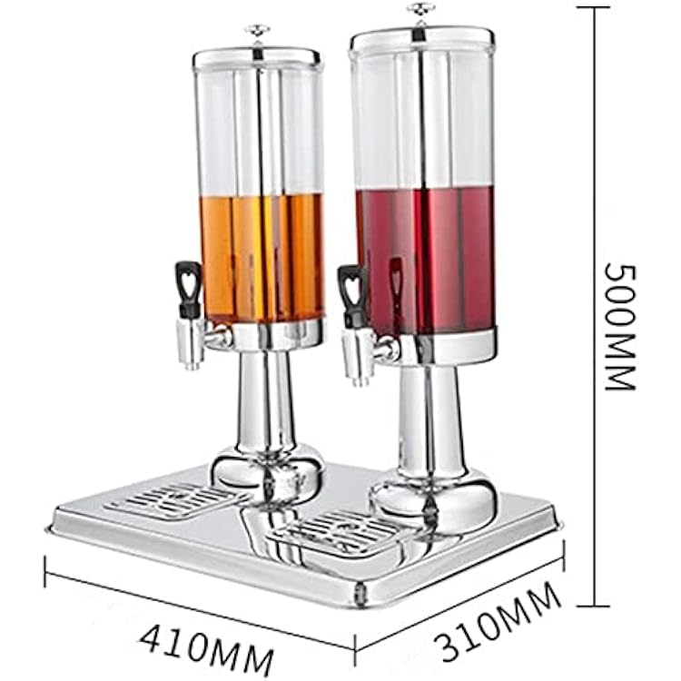 Beer Dispenser for Home Beverage Dispenser Stainless Steel Double Bowl of Fruit Juice Vending Machine 6L Drink Orange Juice Commercial Beverage Machine Spray Juice Ding