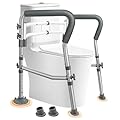 DePango Toilet Safety Rails, Adjustable Handicap Toilet Seat with Handles Over Toilet, Sturdy Toilet Handles for Elderly and Disabled, Stable Toilet Safety Support Rails Frame with Arms for Seniors