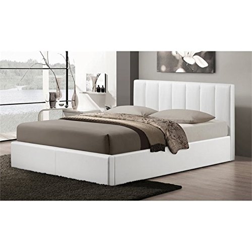 Atlin Designs Upholstered Queen Faux Leather Storage Bed In White #TOP3