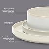 Gibson Elite Echo Bay 12 Piece Porcelain Reactive Glaze (Service for 4) Ceramic Plates and Bowls Modern Stackable Dinnerware Set - White