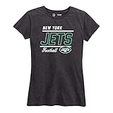 Team Fan Apparel NFL Womens Plus Size Relaxed Fit T-Shirt, Gameday Apparel, Tagless Rib Neck Contour Fit Short Sleeve Tee (New York Jets - Charcoal, 2X)