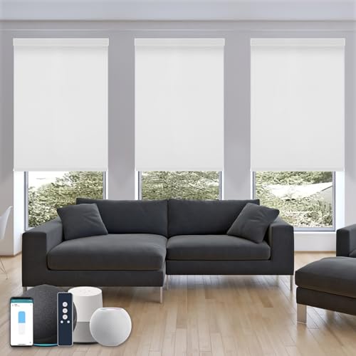 WEFFORT Motorized Blind,Work with Homekit Thread-Enabled, 100% Blackout Smart Shades