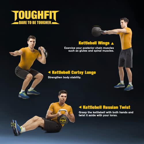 ToughFit-PU-Coated-Kettlebell-Weights-Kettlebell-Sets-Competition-Kettlebell-with-Rust-proof-Handles-Flat-Bottoms-for-Strength-Weight-Training-Weight-Available-20-195lbs
