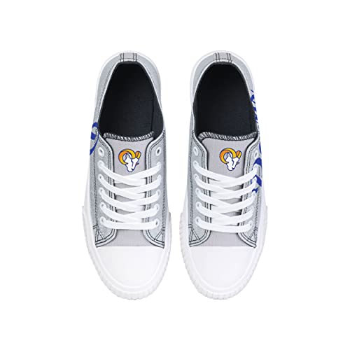 Image of FOCO Womens NFL Team Logo Ladies Fashion Color Glitter Low Top Canvas Sneakers Shoes