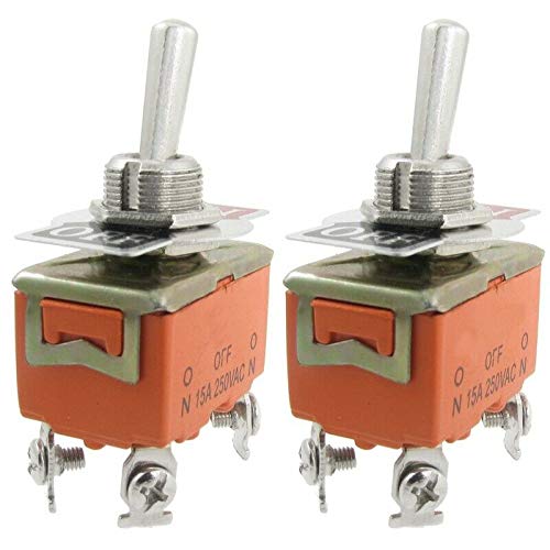 Generic 2 Pcs AC 250V 15A Amps ON/Off 2 Position DPST Toggle Switch ...