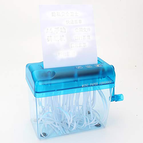 TKLLOVE Déchiqueteuse Manivelle Mini Bureau Déchiqueteuse De Ménage Bureau à Domicile La Maison Personnel Shredder Manuelle Feuille Portable Type Micro-Cut Détruisez Bill