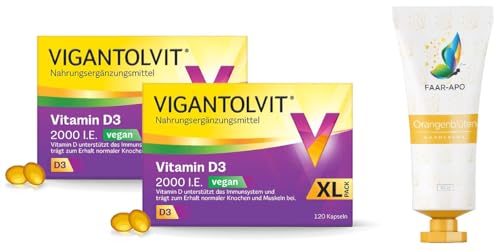 Vigantolvit Vegan Weichkap. Sparset 2 x 120 St. inkl. einer hochwertigen Handcreme Marke Faar-Apo