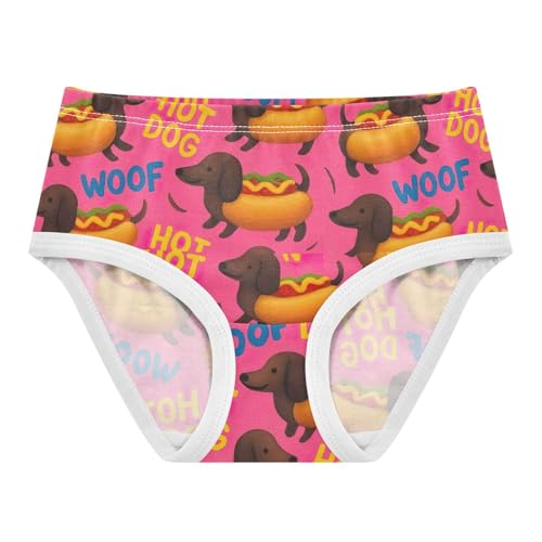 Girls Underwear Toddler 2t Cotton Little Girl Panties Animals Briefs Kids Undies Cute Dachshund Dogs Hot Dogs
