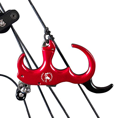 Sharrow Bow Release Aid 3/4 Fingers Automatic Archery Release Aluminium Alloy Thumb Trigger For Compound Bow Accessory (Red) #TOP1
