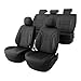 FEINEPRO Black Car Seat Covers Full Set - Breathable Faux Leather Universal 5 Seat Covers for Cars, Automotive Protector Fit for Most Sedan SUV Pick-up Truck