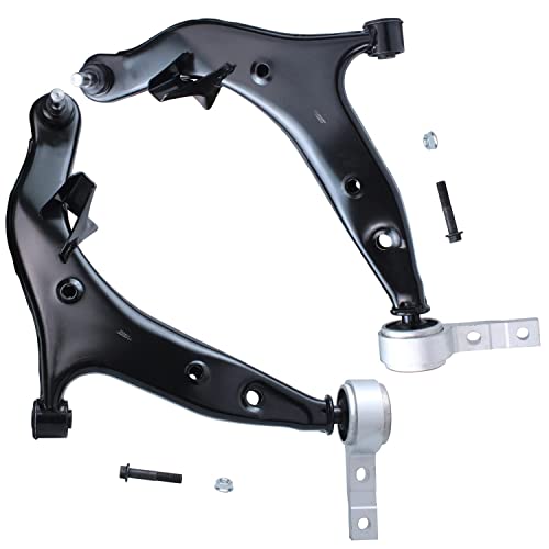 Image of Detroit Axle - 4pc Front End Control Arms Kit for 2004-2009 Nissan Quest, 2 Lower Control Arms 2 Struts & Coil Spring 2005 2006 2007 2008 Replacement Suspension