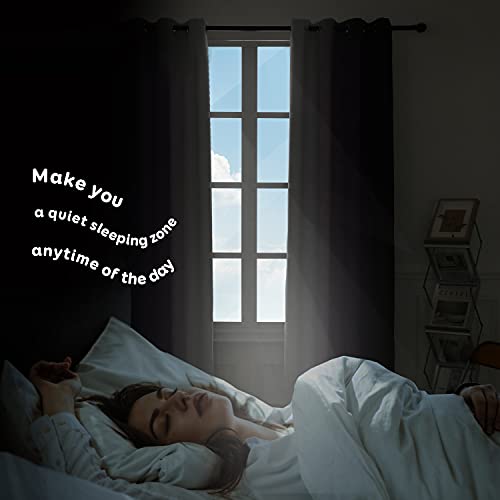 Anjee Full Blackout Curtains For Bedroom, 100% Light Blocking Heavy-Duty Black Lined Noise Reducing Thermal Insulated Grommet Top Full Darkening Drapes 2 Panels, 52 X 84 Inches, Purple #TOP6