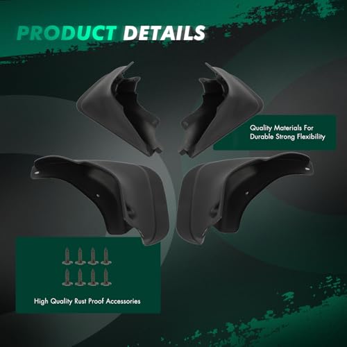 Image of SCITOO Splash Guards Mud Flaps Universal Vehicle Wheel Fender Fits for Toyota Corolla 1992-1999 Sedan (Not Fit Corolla Ceres or Sprinter Marino Model)