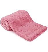 Plush Soft with Square Checkered Baby Blanket,Fleece Infant Toddler Blankets for Girls Boys,Warm ...