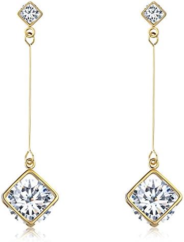 SBLING 18K Gold Plated or Platinum Plated Cubic Zirconia Drop Earrings (3.9 cttw)