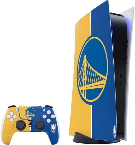Skinit Decal Gaming Skin Compatible with PS5 Bundle - Officially Licensed NBA Golden State Warriors Canvas Design