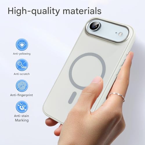 Image of VONZEE Magnetic for iPhone 17 Air Case (2025)(Compatible with MagSafe)(Military Grade Drop Protection) Matte Shockproof with Anti-Fingerprint Phone Cover, 6.6''|White