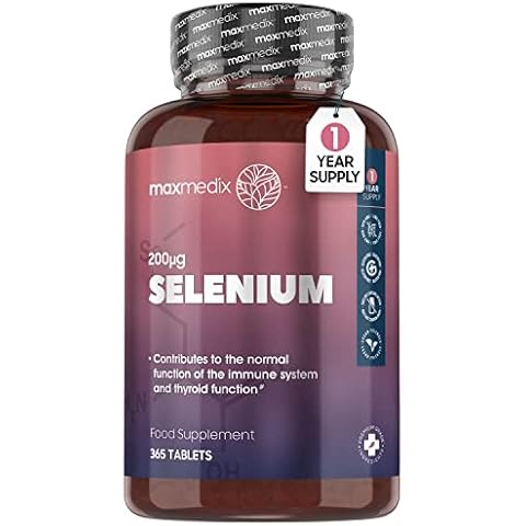 Selenium 200mcg - 1 Year Supply - 365 Selenium Tablets - Yeast Free Selenium Supplements - L-Selenomethionine - Natural Immune System Supplement - Hair and Nail Supplements for Women & Men Cover
