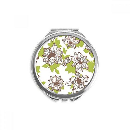 Miroir rond de maquillage de poche avec peinture de fleur pour des retouches faciles