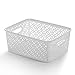 BINO Woven Plastic Storage Basket, Medium (White)
