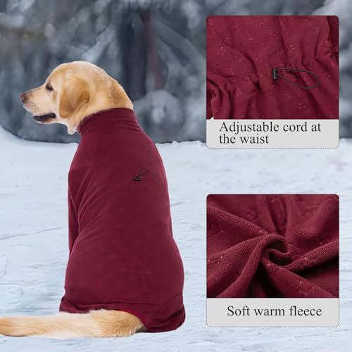 Cyponpy Prägung Hundemantel Fleece Hundepullover Mit Beinen Winterjacke Warm Hundepyjama Hundebademantel Für Große Mittelgroße Hunde Wintermantel Hundejacke Hundepulli