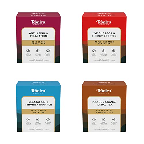 Teaniru - Tea Kits, 28 Pyramid Teabags In 4 Exotic Flavors (Relaxation Kit)… #TOP5