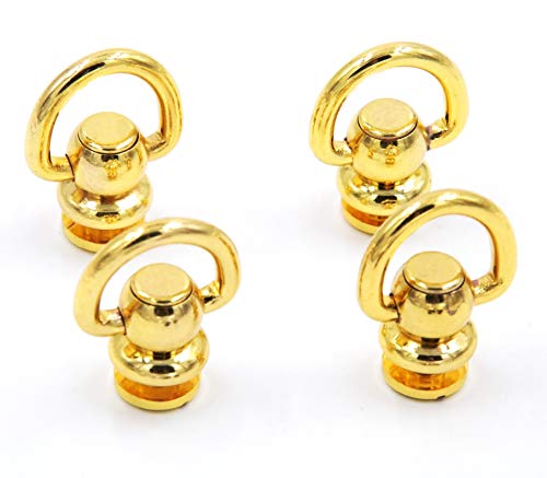 XPデザイン トチカン 真鍮 ジョイント金具 レザークラフト 止め金具 バッグ ハンドル ドロップハンドル 財布 高さ26mm (ゴールド 4個a)