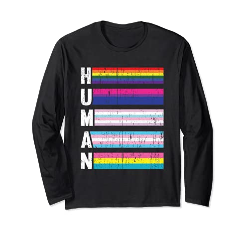 Human LGBT-Q Pride Flag Gay Bi Intersexual Trans Pansexual Manga Larga
